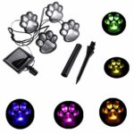 Finlon Paw Print Solar Garden Lights – Set of 4 Solar Powered Lights – Dog Puppy Pet Animal Paws Design Outdoor Landscape Lighting for Lawn Decor Gardening Landscaping Yard Pool Parties by Ideas In Li