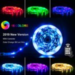 LED Strip Lights 16.4ft, RGB 5050 LEDs Color Changing Kit with 24key Remote Control and Power Supply, Mood Lighting Led Strips for Home Kitchen Christmas Indoor Decoration