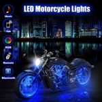 BLIIFUU 12PCS Motorcycle LED Lights with Bluetooth Wireless Remote Controllers, 18 RGB Colors Accent Glow Neon Atmosphere Lights Bar for Harley Davidson Suzuki BMW