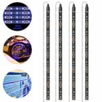 Geeon LED Strip Lights Waterproof 12V Blue (465-475nm) for Auto Car Truck Motorcycle Boat Interior Lighting UL Listed 30CM/12” 3528 SMD Pack of 4