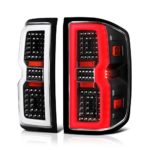 VIPMOTOZ OLED Tube Black Housing LED Tail Light Lamp Assembly For 2014-2018 Chevy Silverado 1500 2500HD 3500HD Incandescent Model, Driver & Passenger Side