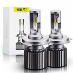 H4/9003/HB2 LED Headlight Bulbs, A-1ux All-in-One Conversion Kit Dual High/Low Beam – 5400Lm 6000K Cool White …