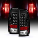 ACANII – For Black 1997-2003 Ford F150 99-07 F250 F350 SuperDuty LED Tail Lights Brake Lamps