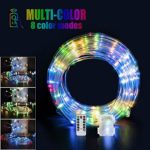 Ollivage LED Rope Lights Outdoor String Light with 120 LEDs, 8 Color Changing Waterproof LED Strip Light Battery Powered Fairy Light 40FT for Bedroom Kitchen Outdoor Party Decoration