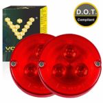 (2 Pack) Voltage Automotive 3.7 Inch Round LED Tail Light Turn Signal Parking Light Red