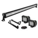 LED Light Bar YITAMOTOR 50 Inch Combo Light Bar + 2 X 4 Inch 18W Spot Light Pods with Wiring Harness with Roof Mounting Brackets Compatible for JEEP Wrangler JK