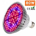 Led Grow Light Bulb, 80W Plant Lights Full Spectrum for Indoor Plants Hydroponics, Led Plants Bulbs for Flowers Tobacco Garden Greenhouse and Organic Soil(E27, 120LEDs)