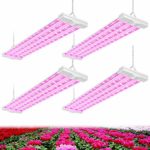 AntLux 4ft LED Grow Light 80W Full Spectrum Integrated Growing Lamp Fixture for Greenhouse Hydroponic Indoor Plant Seedling Veg and Flower, Plug in with ON/Off Switch, 4 Pack