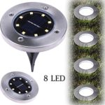 HP95 LED Solar Ground Light -Waterproof Solar Power Buried Light Garden Lamp Outdoor Pathway Garden In-Ground Lights with 8 LED Chips-Energy & Saving (Cool White)