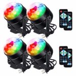 [2019 Latest 6-Color LEDs] Litake Party Lights Disco Ball Lights Strobe Light, 7 Patterns Sound Activated with Remote Control Dj Lights Stage Light for Party Bar Club Festival Wedding Show Home-4 Pack