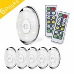 LED Puck Light, led Lights Battery Operated with Remote Control, Wireless Soft Lighting, Under Cabinet Lighting for Kitchen, Timer+ Dimmer, 4000K Warm White, 6 Pack