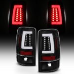 For 00-06 Chevy Suburban Tahoe GMC Yukon XL 1500/2500 Black LED Bar Tail Brake Lights Left+Right Pair