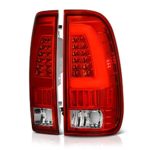 VIPMOTOZ Neon Tube LED Tail Light Lamp Assembly For 1997-2003 Ford F-150 & 1999-2007 Ford Superduty F-250 F-350 Pickup Truck – Rosso Red Lens, Driver and Passenger Side