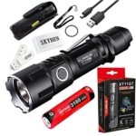 Klarus XT11GT 2000 Lumens CREE XPH35 HD E4 LED 18650 Tactical USB Rechargeable Flashlight with 1 x 3100mah Battery,USB Charging Cable,Holster,O-ring and SKYBEN USB Light (XT11GT)