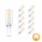 KLGlamp G4 LED Light Bulbs 12V AC/DC, 2W 20W G4 Halogen Equivalent, G4 JC Bi Pin Base Bulb Replacement, Warm White 2700K, No Flicker, 360° Beam Angle, 10-Pack