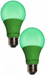 Sleeklighting LED A19 Green Light Bulb, 120 Volt – 3-Watt Energy Saving – Medium Base – UL-Listed LED Bulb – Lasts More Than 20,000 Hours 2pack