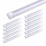 V Shape Integrated LED Tube Light, 8FT 72W (150W Fluorescent Equivalent), Works without T8 Ballast, Plug and Play, Clear Lens Cover, Cold White 6000K Pack of 12