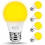 LOHAS Bug Light Bulb Yellow LED Bulbs, Outdoor Porch Lights, Amber Bedroom Night Light Bulb A15 Bugs LED Bulbs, 40W Equivalent E26 Edison Bulb(5W), Warm LEDs Hallway Lighting Decorative Lamps(4 Pack)
