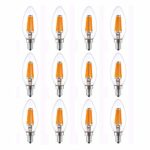Dimmable 6 Watt Candelabra LED Light Bulbs-Warm White 2700K-UL-60W Incandescent Replacement-600 Lumens-Decorative Clear Chandelier Bulb – E12 Base 12 Pack