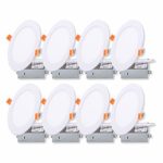 (8-Pack) Barrina LED Downlight 3000K, 6″ 12W 1020lm, Dimmable, Ultra-Thin Recessed Ceiling Light with Junction Box, Wafer Light, Down Light, Warm White Panel Lights
