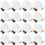 Hyperikon 4 inch LED Recessed Light, 9W Downlight Dimmable (65W Equiv.), LED Retrofit Lighting Fixture, Ceiling Recess Can Lights, Halo Retrofit Baffle Trim, 4000K CRI84, UL, Kitchen, Office (16 Pack)