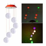 LED Solar Powered Wind Chime Light Garden Outdoor Hanging Spinner Lamp Color Changing,Suit for Christmas, Halloween,Thanksgiving Day,Mother’s Day,Valentine’s Day,Party,Unique Decoration (MulticolorC)