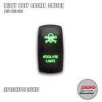 APOCALYPSE LIGHTS – Green – STARK 5-PIN Laser Etched LED Rocker Switch Dual Light – 20A 12V ON/OFF