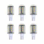 Makergroup T5 T10 Wedge Base LED Light Bulbs Glass Dome 12VAC/DC 2Watt Warm White 2700K-3000K for Outdoor Landscape Lighting Deck Stair Step Path Lights 6-Pack