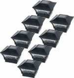 8 Pack GreenLighting Aluminum Solar Post Cap Light 4×4 Wood & 6×6 PVC (Black)