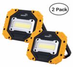 sunzone Portable LED Work Light, COB Flood Lights, Job Site Lighting, Super Bright Waterproof for Outdoor Camping Hiking Car Repairing Fishing Workshop Battery Included with Emergency SOS Model