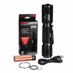 PowerTac M5 Tactical Flashlight, 1300 Lumens LED Flashlight, CREE XM-L2 U3 Flashlights High Lumens, Rechargeable Flashlight with USB Magnetic Charging Cable & 18650 Battery