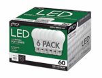 TCP 60 Watt A19 LED Soft White 6 Pack, Non-Dimmable Light Bulbs