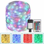 80Ft Outdoor Rope Lights, 240 LEDs Color Chang Lights with Remote, Waterproof String Lights Plug-in Fairy Lights Twinkle Lights for Outdoor, Wedding, Patio, Garden, Home Decor,16 Colors Option