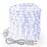 BrizLabs 18ft Rope Lights, 216 LED Christmas Rope Lights Clear, Plugin, Connectable, Waterproof Indoor Outdoor Rope Lights for Garden, Patio, Backyard, Wedding, Party and Xmas Decor, Bright White