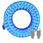 LED Rope Lights, 50ft Flat Flexible Light Strip, Blue, Water Resistant for Both Indoor/Outdoor Use, Inter-Connectable, UL Certified, Decorative Lighting for Any Location.