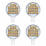 Bonlux 3W Side-Pin G4 LED Light Bulb – 12V 24V AC/DC G4 Bi-Pin Base Ceiling Recessed Puck Light, 30W Halogen Replacement Bulb for RV Trailer Motorhome 5th Wheel, Warm White 2800K (4-Pack)
