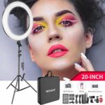 Neewer 20-inch LED Ring Light Kit for Makeup Youtube Video Blogger Salon – Adjustable Color Temperature with Battery or DC Power Option, Battery, Charger, AC Adapter, Phone Clamp and Stand Included