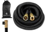 GrowGreen Heavy Duty 50′ Feet Expandable Hose Set, Strongest Garden Hose On Earth. with All Solid Brass Connector + Storage Sack