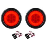 Lumitronics HALO LED 4″ Sealed Round Stop/Turn/Tail Lights – Red Lens – Pair Set – A Durable, Replacement For Any Trailer.