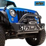 EAG Front Bumper with LED Lights & Winch Plate for 07-18 Jeep Wrangler JK