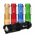 Ultra-Bright LED Tactical Mini Flashlights, High Lumens Zoomable LED Handheld Flashlights with 3 Lighting Modes – Best for Emergency, Hiking, Outdoor and Camping, ZEREA 5 Pack… (5 Color)