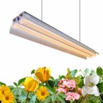 Monios-L T5 LED Grow Light, 4FT Full Spectrum Sunlight Replacement, 60W High Output Integrated Fixture with Reflector Combo for Indoor Plants, Hydroponics, Seedling, Growing, Blooming