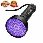 UV Flashlight Ka June Upgraded 395nm 100 Led UV Light Flashlight Professional Detector UV LED Flashlight for Revealing Pet Urine Stains,UV Led Light,Scorpions Hunting