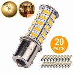 20 Pcs Extremely Super Bright 1156 1141 1003 BA15S 68-SMD LED Replacement Light Bulbs for RV Indoor Lights(20-Pack, Warm White (3000K-3500K Color Temputure))