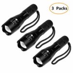 Outlite High Lumens Led Flashlights, Rechargeable Battery and Charger Included, Portable Tactical Flashlight with Adjustable Focus and 5 Light (1 pack flashlight)