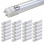 YQL F40T12 T10 T8 Led Tube Bulb Light 4ft 48in 22W(40W-50W Equivalent) 6500K White Clear Dual-End Powered Ballast Bypass Replacement for Flourescent Tubes Garage Warehouse Factory Shop Light – 25 Pack