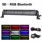 RGB LED Light Bar, SWATOW 4×4 5D 22 inch CREE LED Work Light Bar Color Changing Light Bar Off Road Driving Light Spot Flood Combo Beam Bluetooth Light with Wiring Harness for Truck Jeep ATV UTV Boat