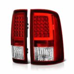 VIPMOTOZ OLED Neon Tube Tail Light Lamp For 2009-2018 Dodge RAM 1500 2500 3500 – [Factory Incandescent Model] – Rosso Red Lens, Driver & Passenger Side