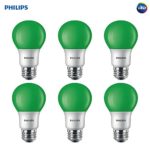 Philips LED 463224 60 Watt Equivalent Green A19 LED Light Bulb, 6 Pack, Piece