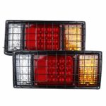 2Pcs 40 LED Trailer Truck Tail Lights Bar High Brightness With 5-WIRE Connection for Negative Turn Signal Brake Light Running Light and Reverse Light Durable Tail Light With Iron Net protection